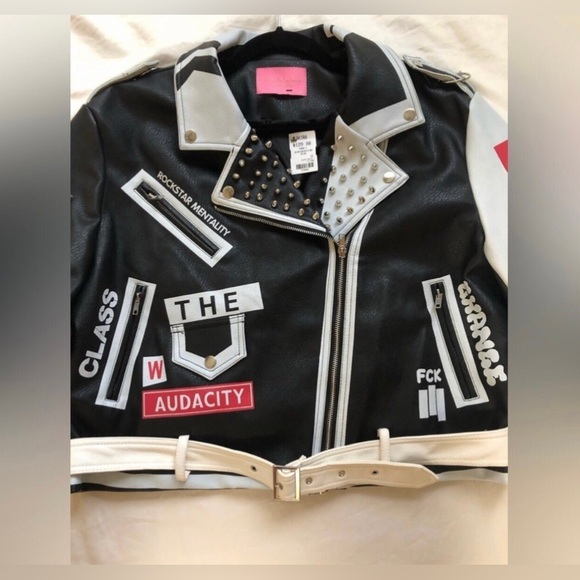 AZALEA WANG RUN ME MY MONEY STUDDED MOTO JACKET - Picture 4 of 12